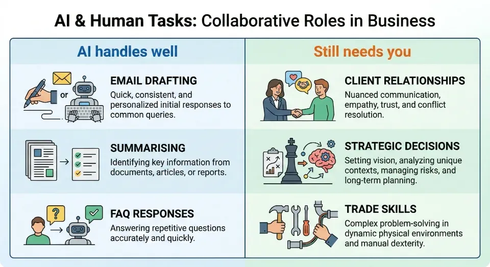 Comparison of tasks AI can and cannot do