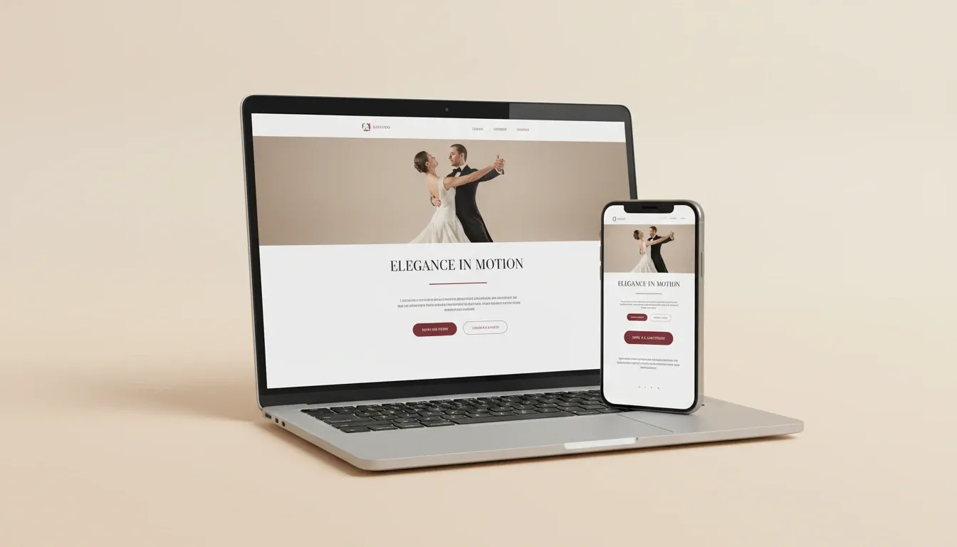 Responsive preview of the new Astro dance studio site on mobile and desktop
