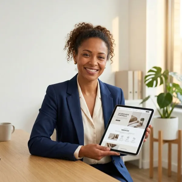 Happy Mandurah business owner with their new professional website