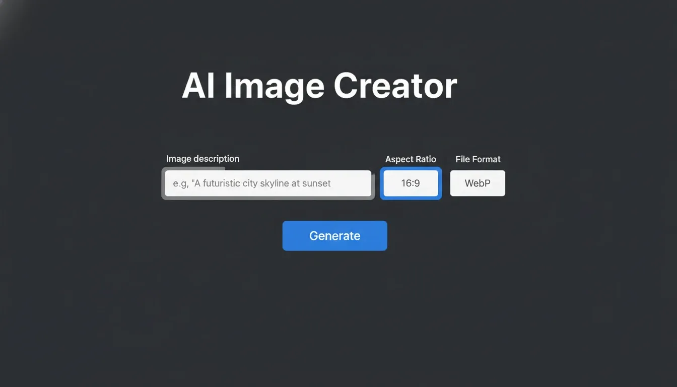 Custom AI image generator running in Google AI Studio