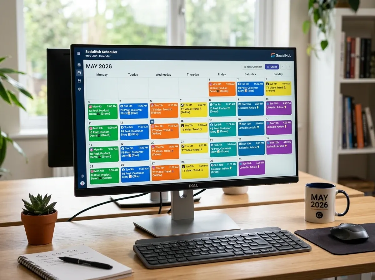Mandurah small business social media content planning on a desktop screen
