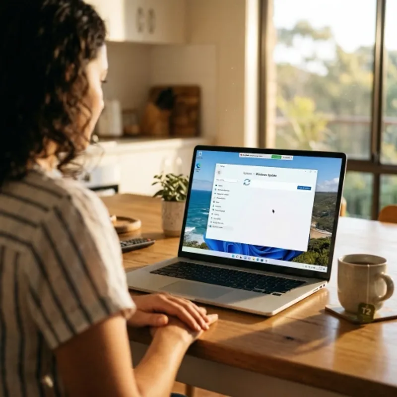 Customer viewing their screen during remote support