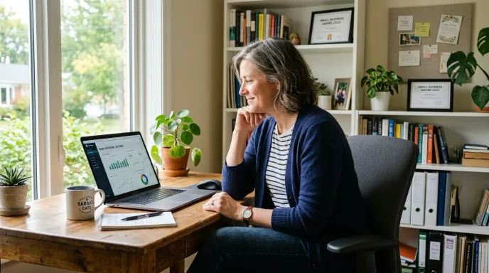 Business owner getting tech issue resolved on screen