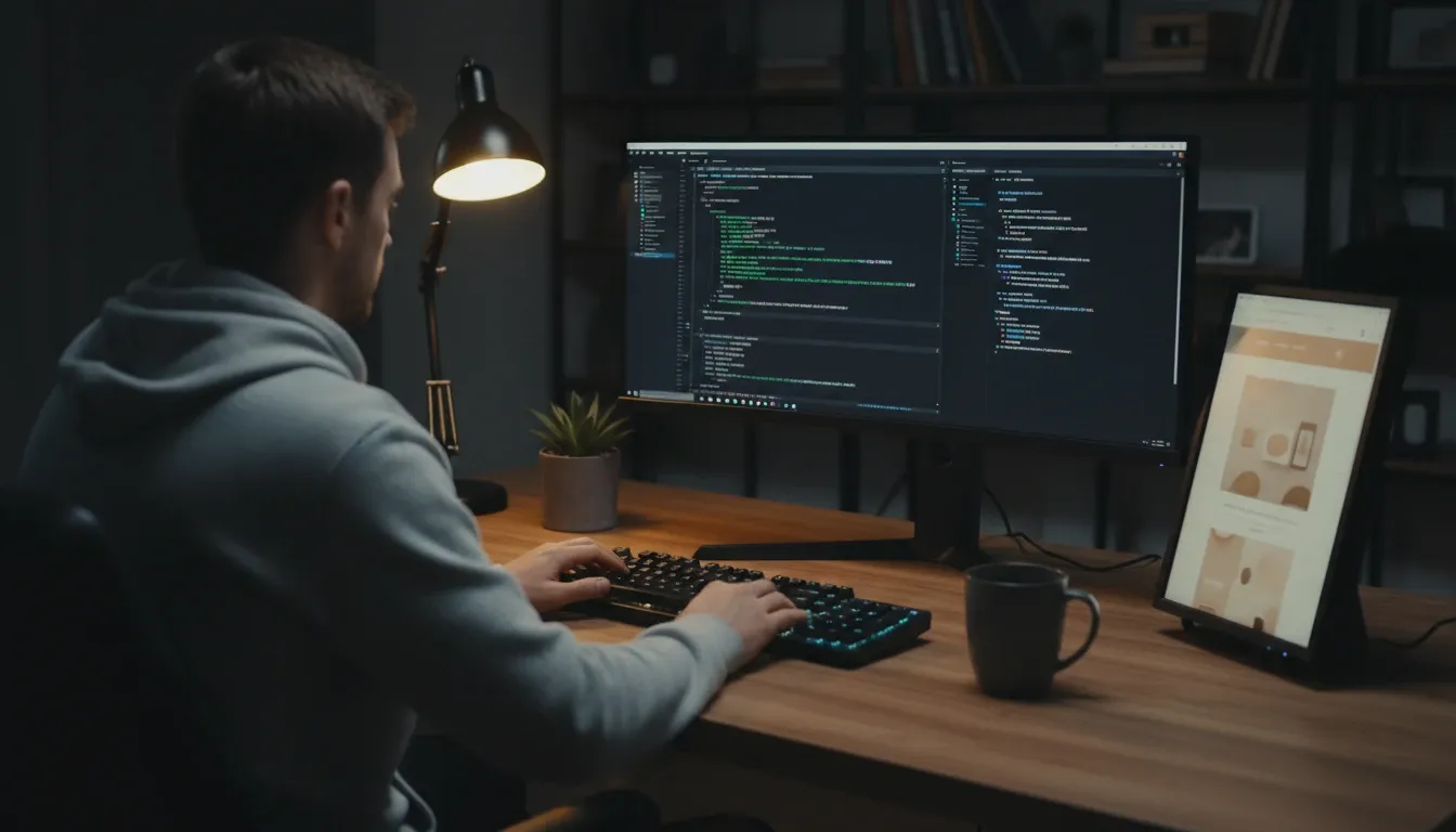 VS Code open with Claude Code running alongside the exported Stitch design files