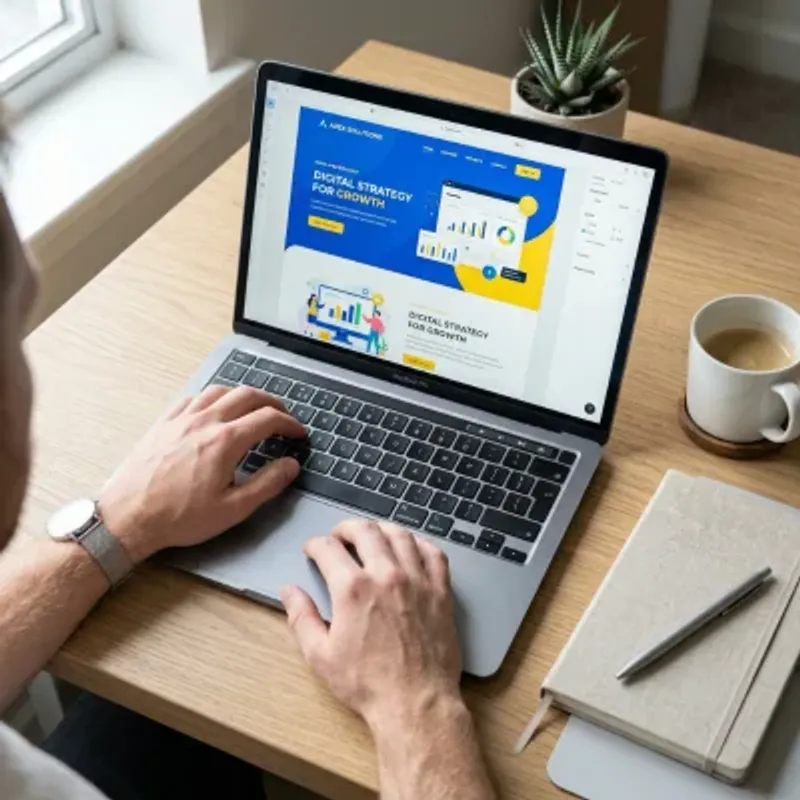 Web design in progress on a laptop