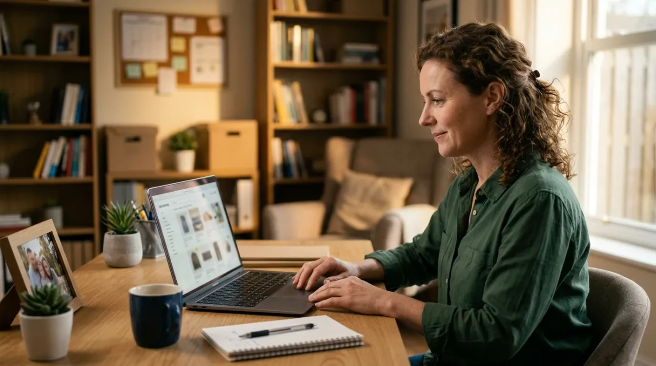 Web designer working on a business website at a desk in Mandurah